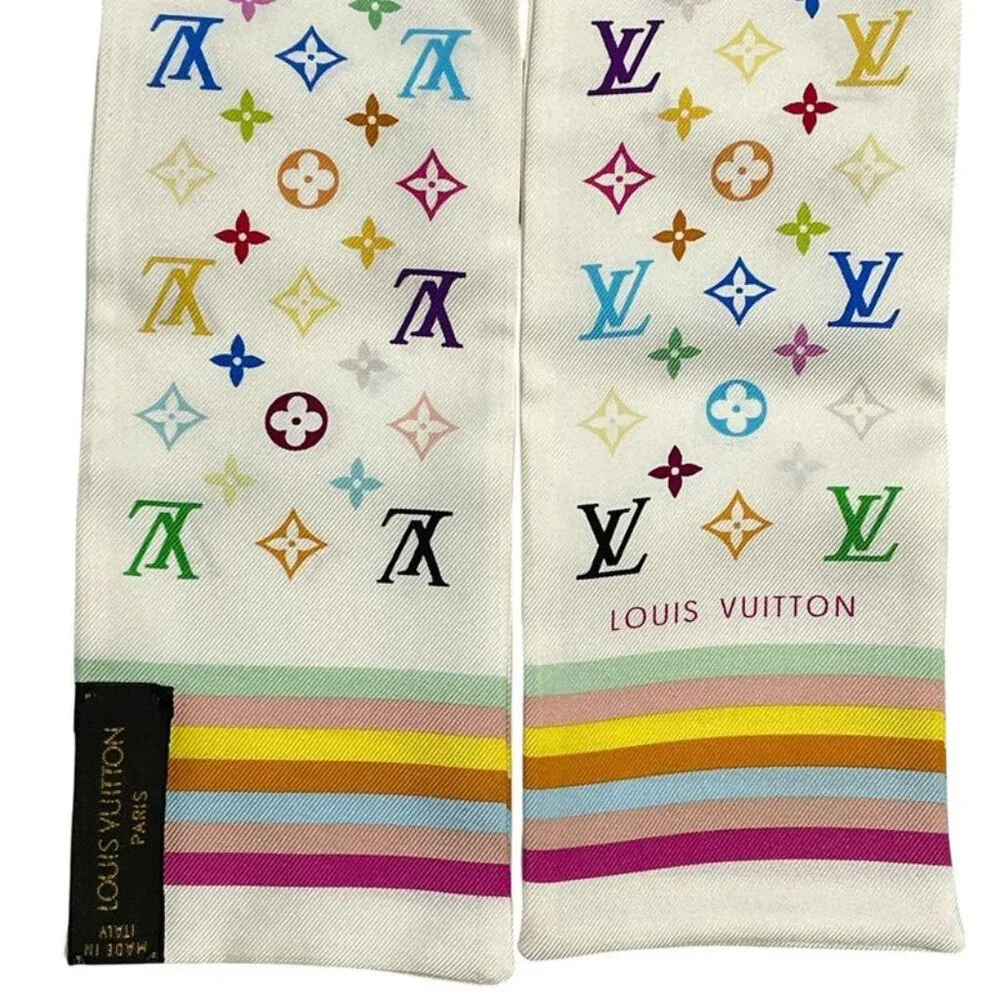Louis Vuitton Twill Scarf Monogram Silk White - Picture 5 of 5